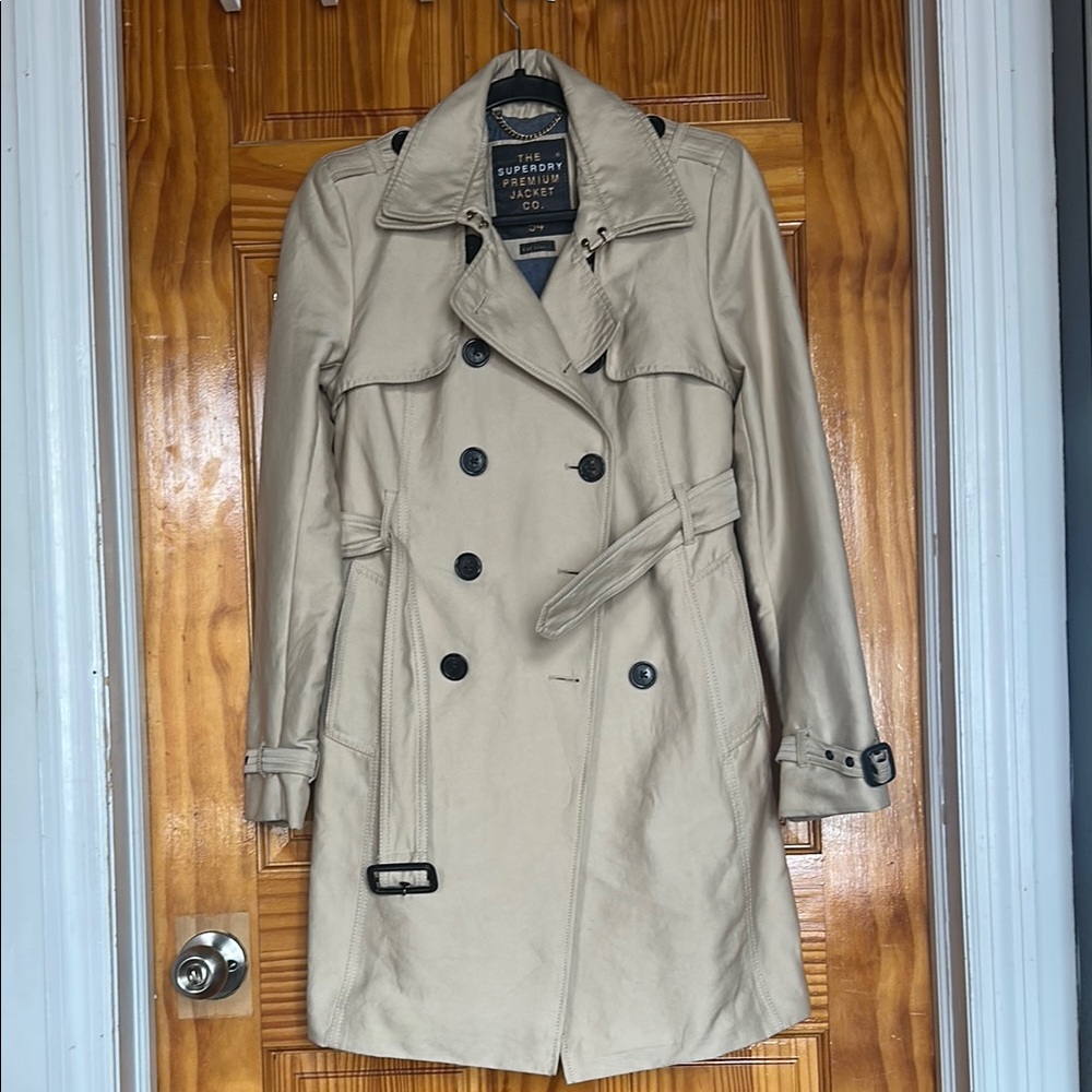 Superdry Classic Beige Trenchcoat Jacket XS
